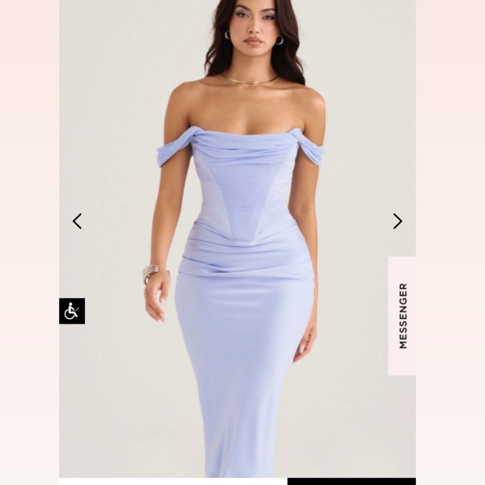 NATALYA  house of CB
SKY SATIN CORSET MIDI DRESS